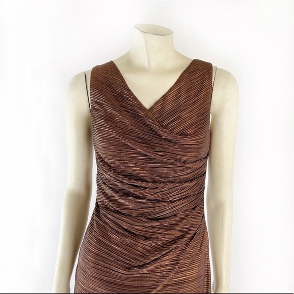 Calvin Klein Metallic Bronze Sleeveless dress size 4 - Picture 3 of 8